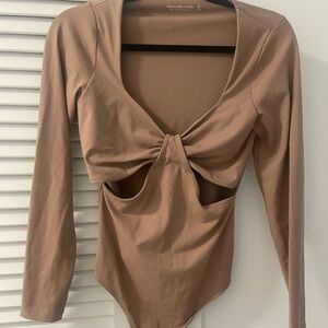 Abercrombie tan bodysuit with cut outs